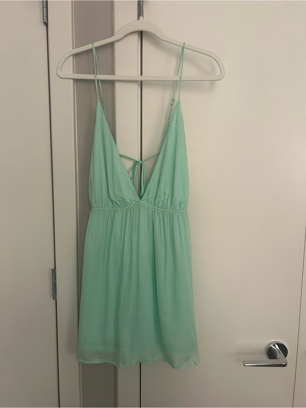 TOBI Mint Green Spaghetti Strap Mini Dress